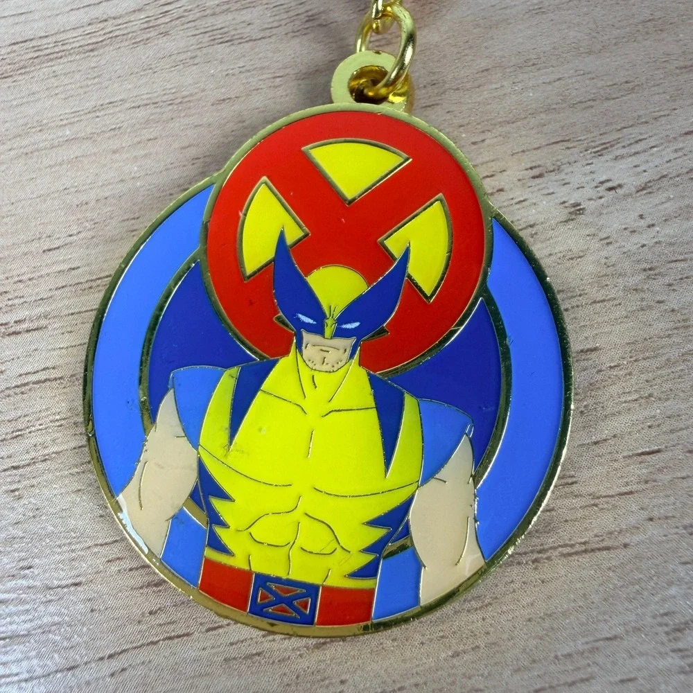 Loungefly Marvel Studios X-Men Wolverine Keychain Gold 97 Enamel Key Ring Clip‎